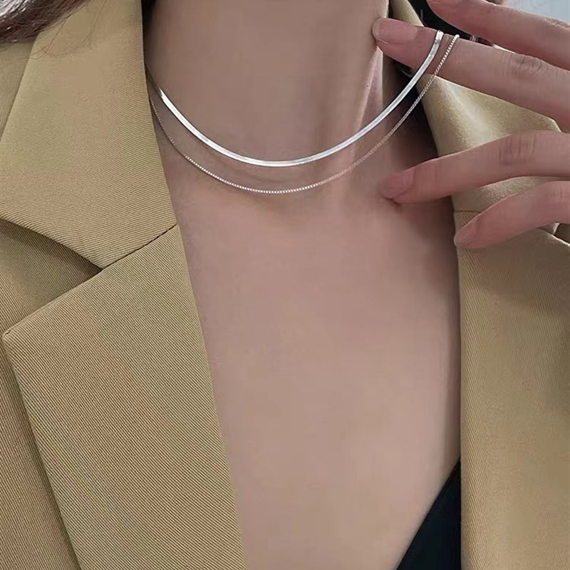 层叠戴蛇骨链项链女insu嘻哈冷淡风锁骨链小众设计感颈链配饰品