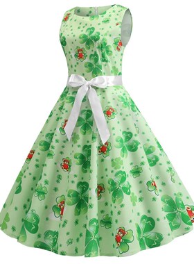 极速-H9078 Irish Festive Womens Hepburn Vintage StV. Patric