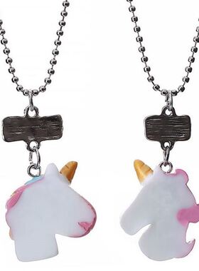 极速the best friend utnicorn necklace horsehead pendant