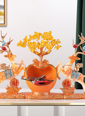 极速客厅入户进门玄关o鞋柜钥匙收纳招财鹿摆件结婚乔迁新家居装