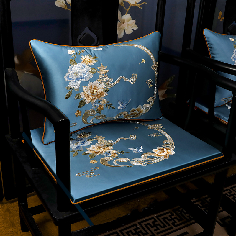 极速中式椅子坐垫实木餐椅圈椅茶椅垫座垫久坐P办公室家用凳子垫