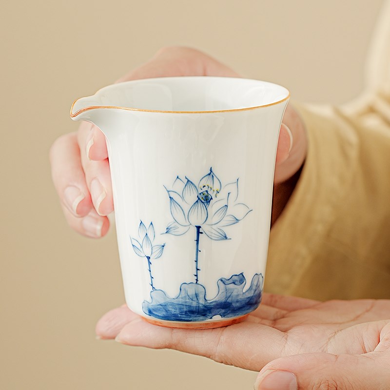 极速手绘陶瓷公h道杯家用功夫茶具泡茶工具分茶器茶道配件茶海大