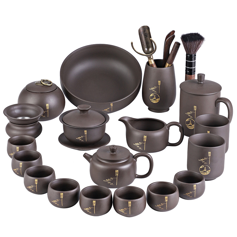 极速家用紫砂功夫茶具套装 整套陶瓷茶壶茶杯茶U道礼品茶具套装