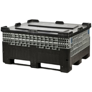 极速新折叠式 塑料托盘堆高机卡板货物周 卡板j箱410L大型密封箱式