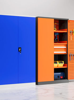 极速波丽美重型车间工具柜t多功能五金零件柜储物柜无网格灰白色1