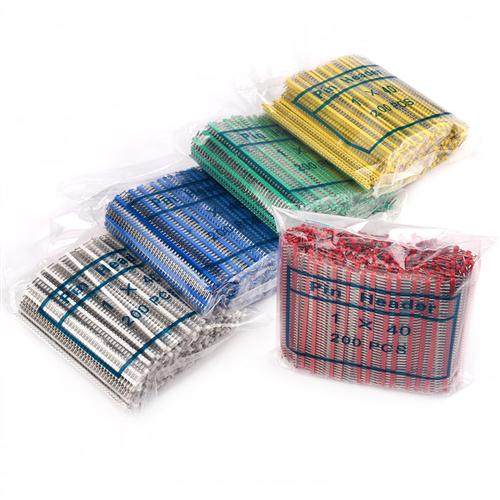 极速排针a黑色2.54mm彩色镀金单排/双排小黑夹单排针1*40P直针/弯