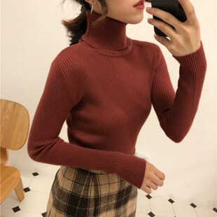 极速Women Turtleneck Sweatersz Autumn Winter Korean Slim Pul
