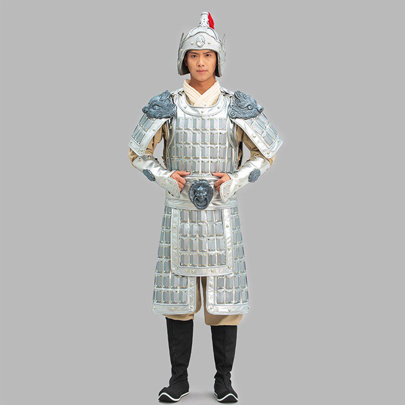 新品古代盔甲将军铠甲中国风武士盔甲游园影O视剧三国岳飞盔甲服