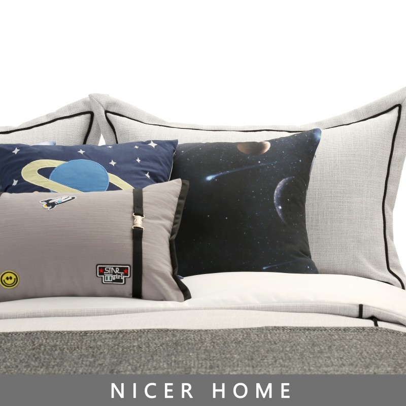 新品样板房间展厅软o装男孩房太空星球星际大战床上用品星空床品