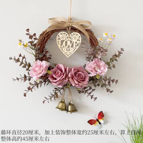 卧室房门墙面壁挂花篮ins风创意入户门装饰挂件房间软装悬挂饰品