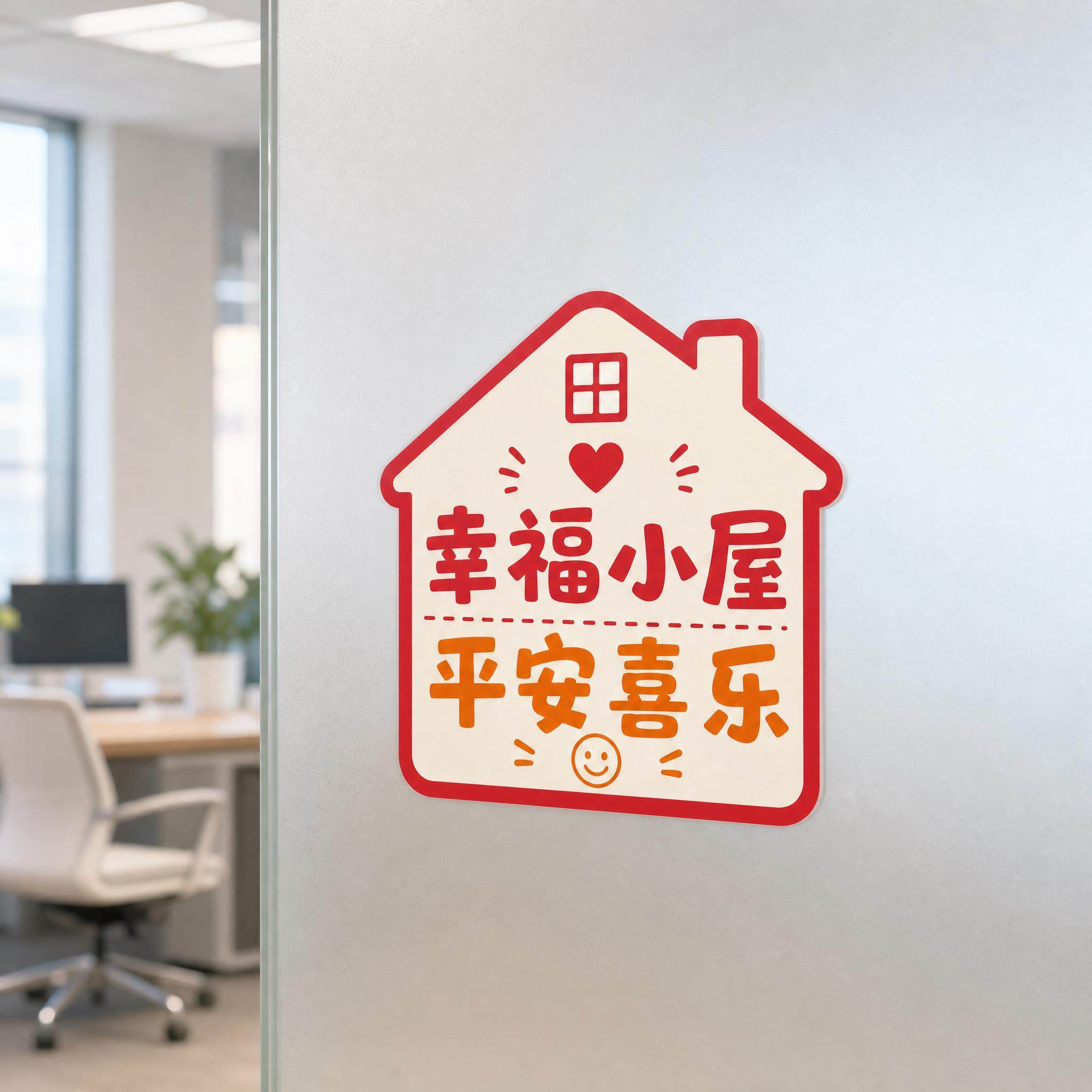 平安喜乐幸福小屋门牌室内墙贴创意玄关温馨门上标识装饰挂牌