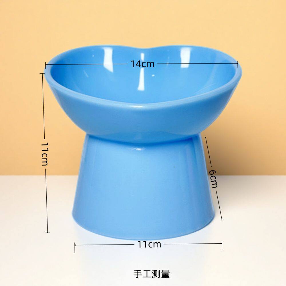 斜口高脚爱心碗猫碗狗碗宠物碗保护颈椎防打翻猫咪吃饭盆宠物用品
