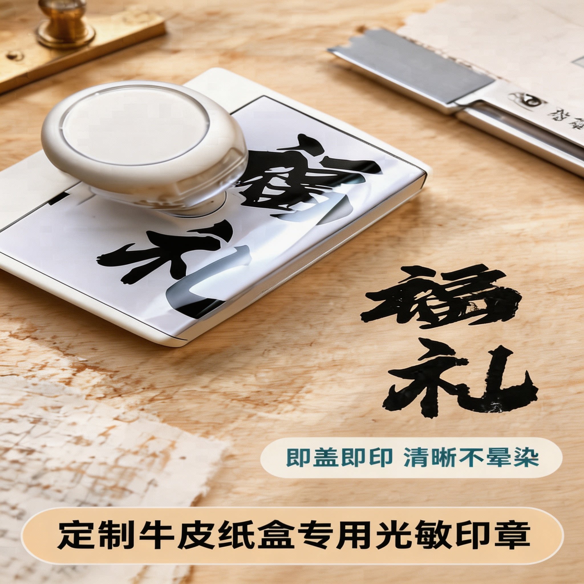 奶茶咖啡店logo速干光敏印章
