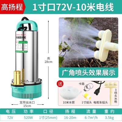 直流潜水泵12V24V48V60V电瓶车电动抽水泵小型灌溉农用家用抽水机