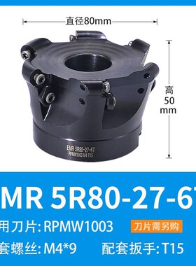 EMR刀盘数控BT40开粗R5面铣刀盘63加工中心100铣床BT30圆鼻刀盘80
