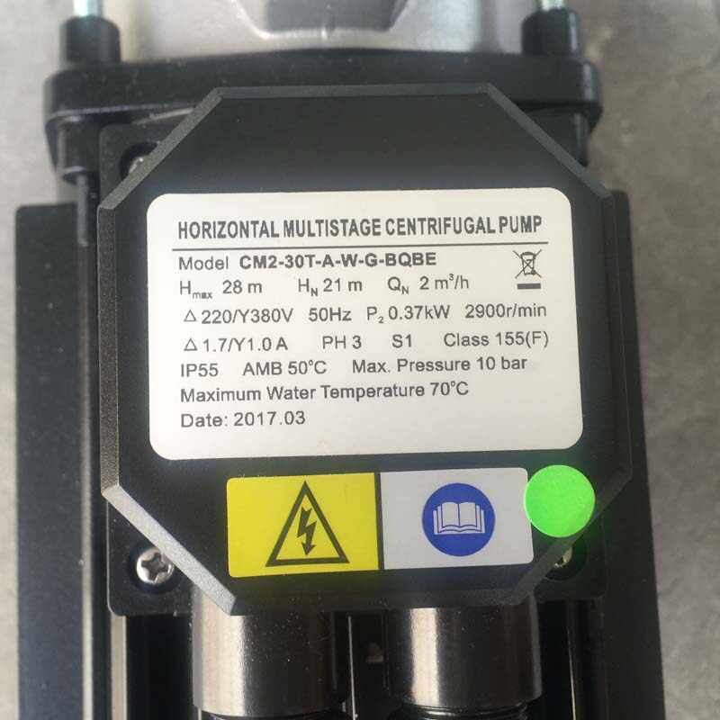 凌霄卧式不锈钢多级离心泵循环泵数控机床泵CM2-40 0.55KW高压泵