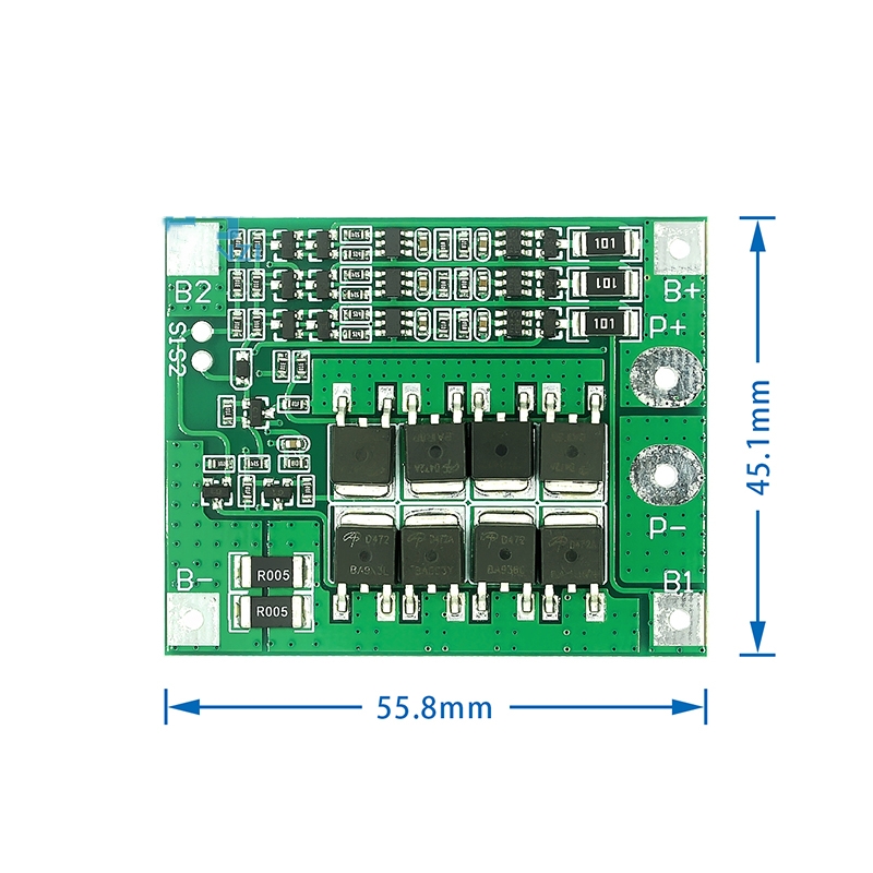 3串12V18650锂电池保护板 11.1V 12.6V带均衡25A过流过充过放保护
