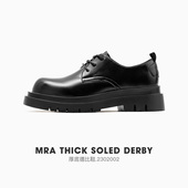 低帮男马丁靴黑色大头鞋 圆头工装 鞋 Mr.A英伦风德比鞋 厚底休闲皮鞋