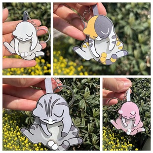 创意小猫亚克力挂件可转钥匙扣配饰学生卡通书包儿童挂饰个性百搭