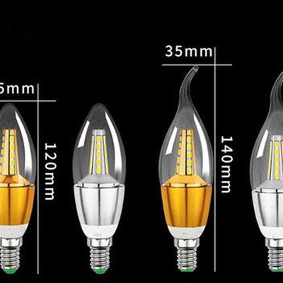 6PCS 5W AC85-265V 2835smvd Led Candle Bulb E12/E14/E27 Base