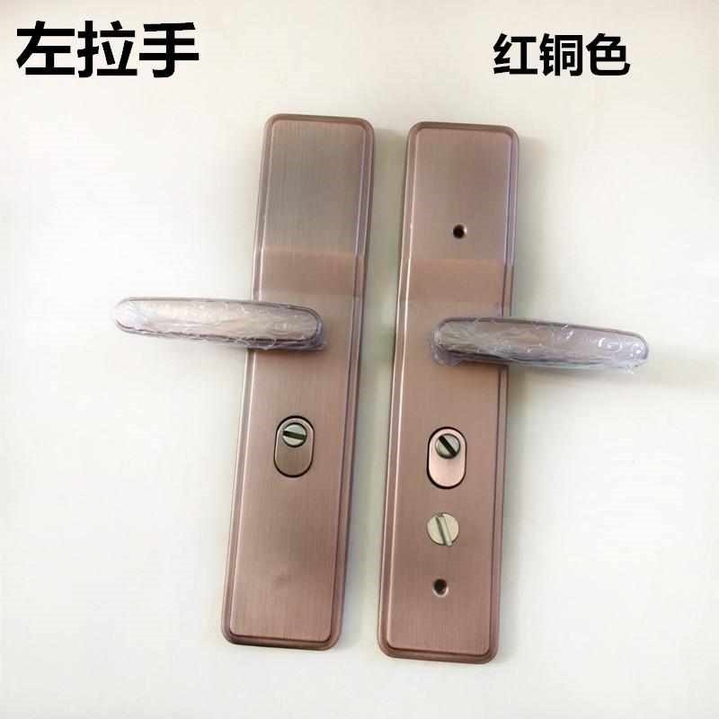 防盗门锁大门锁把手家用通用型红古铜把手锁N大门锁双开门拉手通
