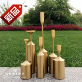 欧式 饰品.婚礼布置创 铁艺金属烛台六件q套摆件金色古铜电镀家居装