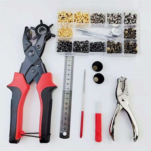 加打孔尺寸工具供多孔套装打孔D铆钉套件皮革皮带器工具组合