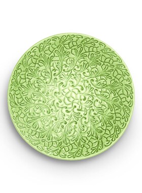 瑞典 Mateus 翠绿色艺术家手工重磅描绘浮雕陶瓷盘子西.餐碟子杯