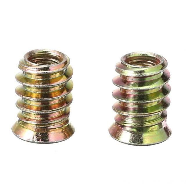 100Pcs M6 Threadedo Hex Drive Insert Galvanized Carbon Steel