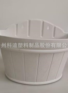 直销工厂外贸kd80n22w白色木桶半圆壁挂墙壁花盆绿萝挂篮容器种植