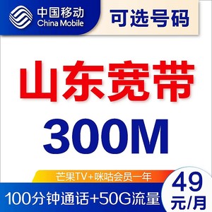 山东济南青岛烟台潍坊临沂移动300M宽带套餐家庭网络上门安装办理