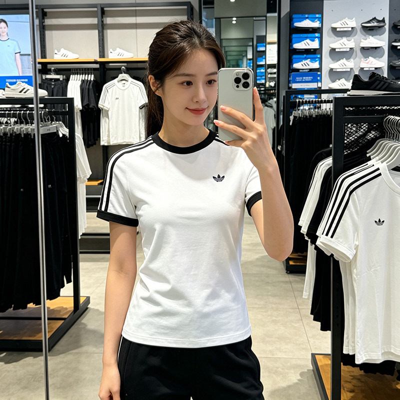 阿迪达斯（adidas）女子夏季新款舒适透气运动休闲短袖T恤 KD3683图片