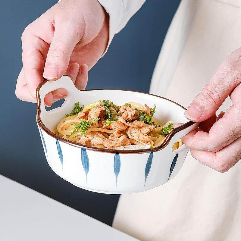 爆款小号日式创意双耳水果沙拉碗家用餐具陶瓷汤碗面碗水煮鱼大汤,餐饮具,碗,淘宝优惠券,粉丝福利购,淘宝优惠卷