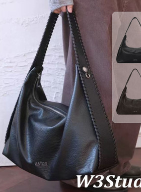 W3Studio韩国小众Ason编织托特包大容量软皮通勤Hobo单肩腋下包