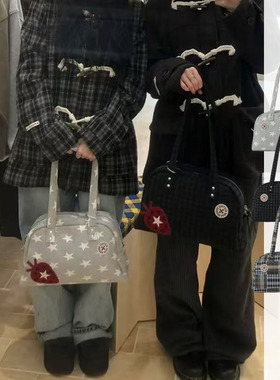 W3studio韩系小众aeae学院风草莓灰色星星保龄球包格纹手提单肩包