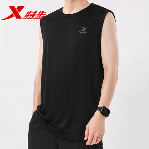 特步背心男2026夏季新款无袖坎肩T恤透气运动上衣速干健身训练服