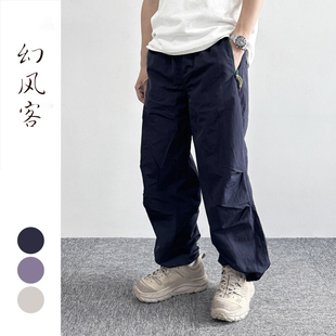 子降落傘兵褲 幻風客 戶外束腳褲 男女寬松復古運動騎行休閑長褲