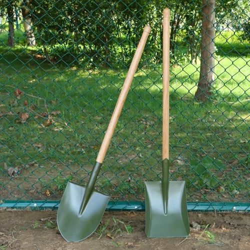 铁锹锰钢农用锹铲子户外消防雪铲清雪工具K挖土挖坑木柄尖方大铁