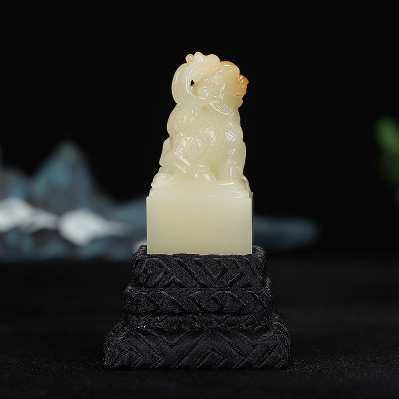 《麒麟瑞兽》寿山结晶将军洞芙蓉石 2.5L厘米方正印章章料闲章印