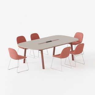 长诗季如DLD74歌形会议桌简约现代G圆小型椭洽谈桌组合办公桌会议