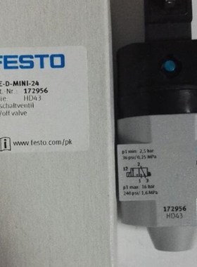 费斯托 170681 HE-D-MINI  HEE-D-MINIJ-24 172956 软启动阀 现货