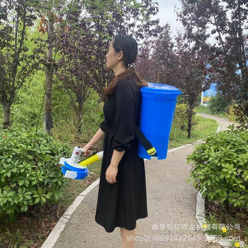 便携式电动播种施肥器20升后背单兵融雪抛撒器路面积雪清理撒盐机