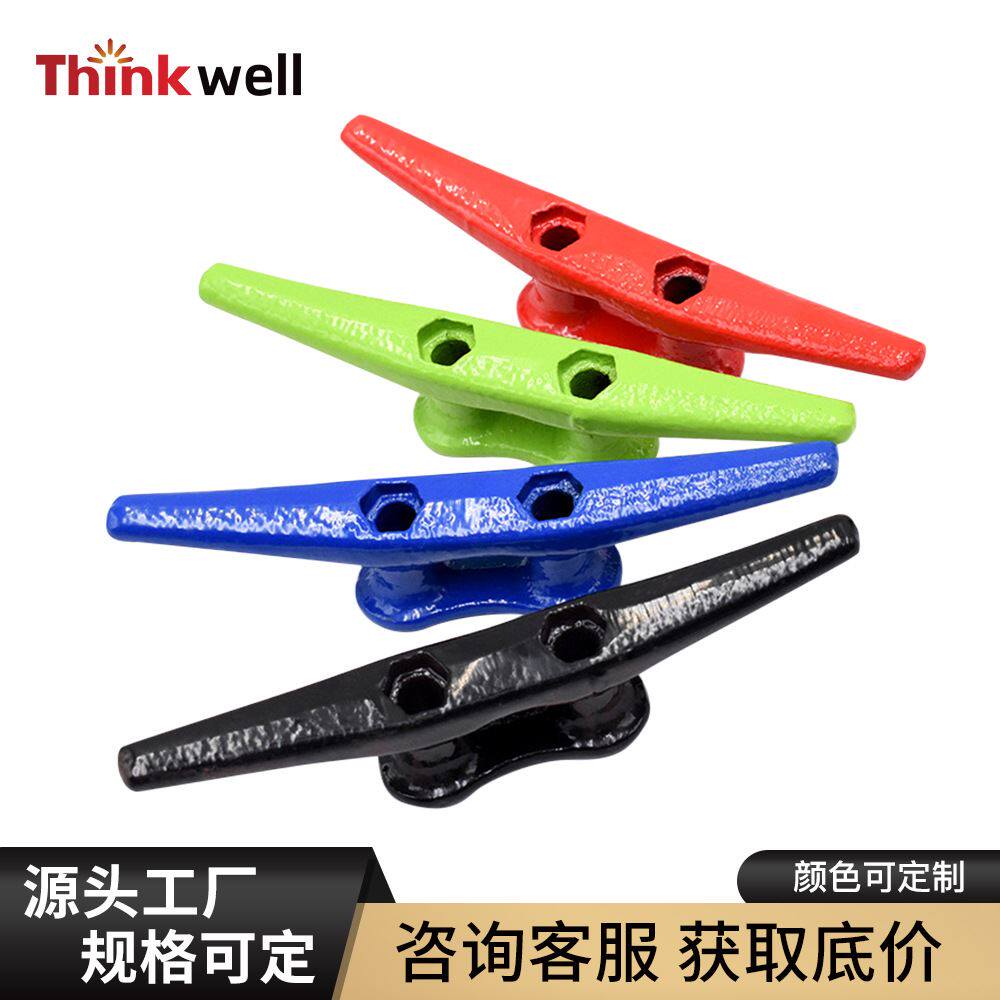 青岛工厂铸铁游艇船用五金小艇钓鱼艇系船柱铸造玛钢羊角船栓索栓