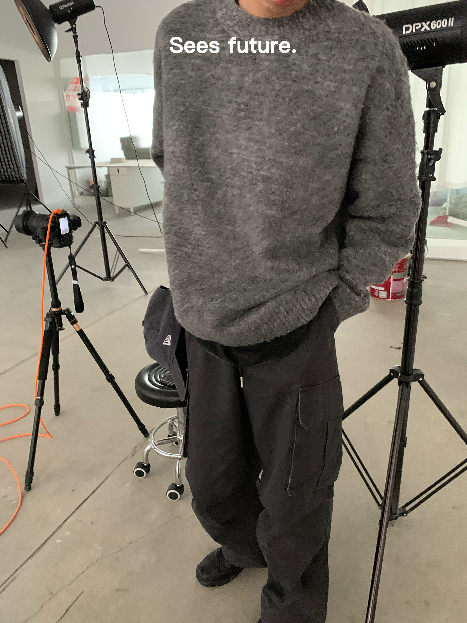 SEESFUTURE SLOUCHY MOHAIR SWEATER FALL|WINTER THICKENED KNIT WARM VINTAGE CREW NECK CARDIGAN FOR MEN AND WOMEN