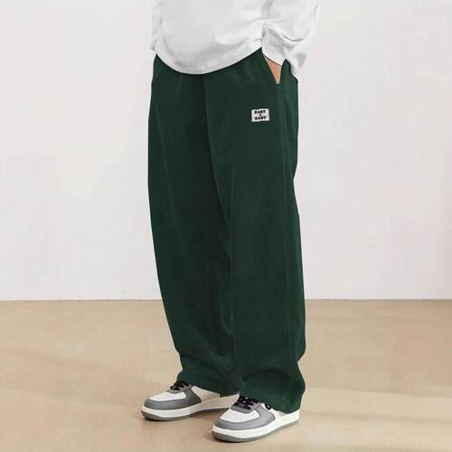 Elastic Waist Sweatpants Casual Comfy Straight Leg Trousers