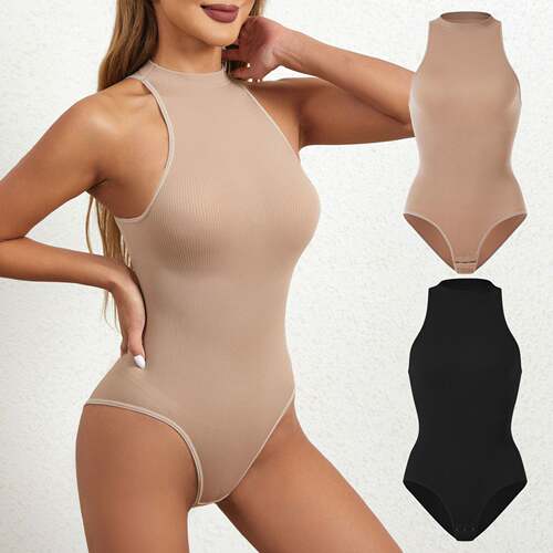 Women Tummy Control Shapewear Bodysuit Neck Body Shaper