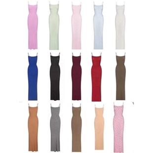 Bodycon Dress Women Built Bra Midi Sleeveless Maxi Dresses