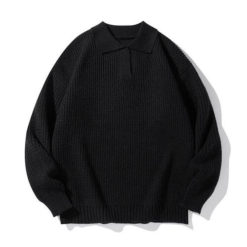 Men Collar Knitwear Pullover Sleeved Regular Sweater Beige