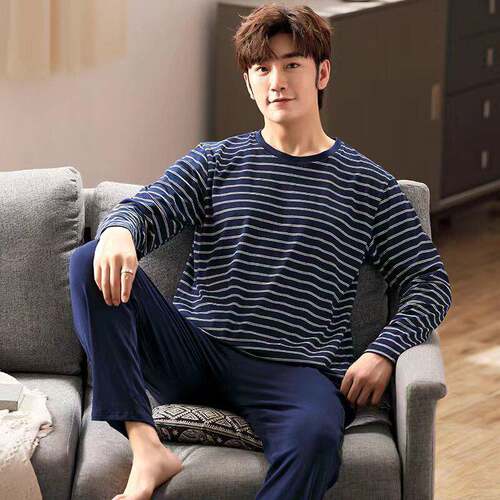Two Set Men Tee Pants Pyjama Regular Casual Comfy Round Neck