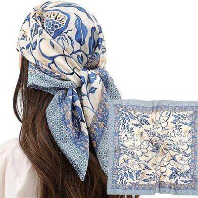 Women Leaf Print Scarf Comfortable Hair Fashionable
